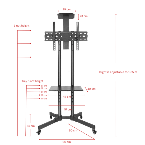Mobile TV Stand/Trolley for LED/LCD with shelf - Image 3